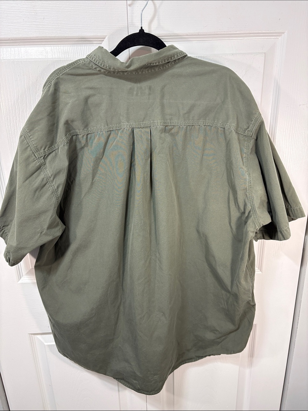 Carhartt XXL Olive Green Short Sleeve Button Front Work Shirt Relaxed Fit - Picture 5 of 8